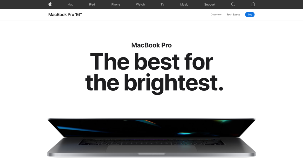 Apple MacBook Pro landing page