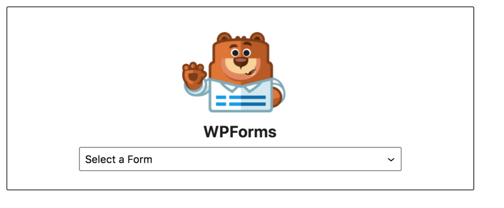 Wordpress Gutenberg Editor's WP Forms form selector